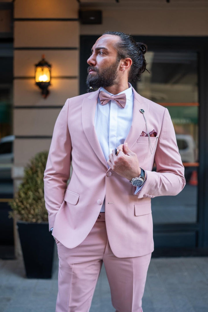 Light Pink Mens 6 Piece Tuxedo - Perfect for Prom and other Formal Events. Prince Kyle