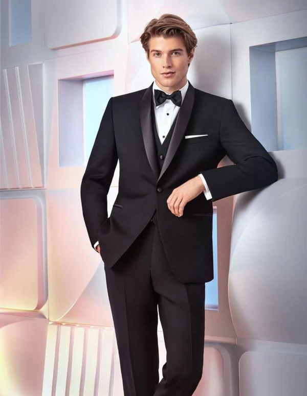 Black Mens 6 Piece Tuxedo - Perfect for Prom and other Formal Events.