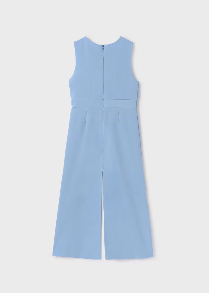 Bow crepe jumpsuit - Sky blue - Kids Chic