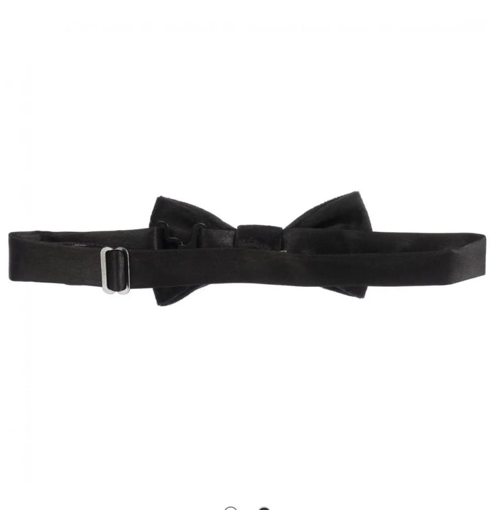 Boys Black Satin Bow Tie (10cm) Kids Chic