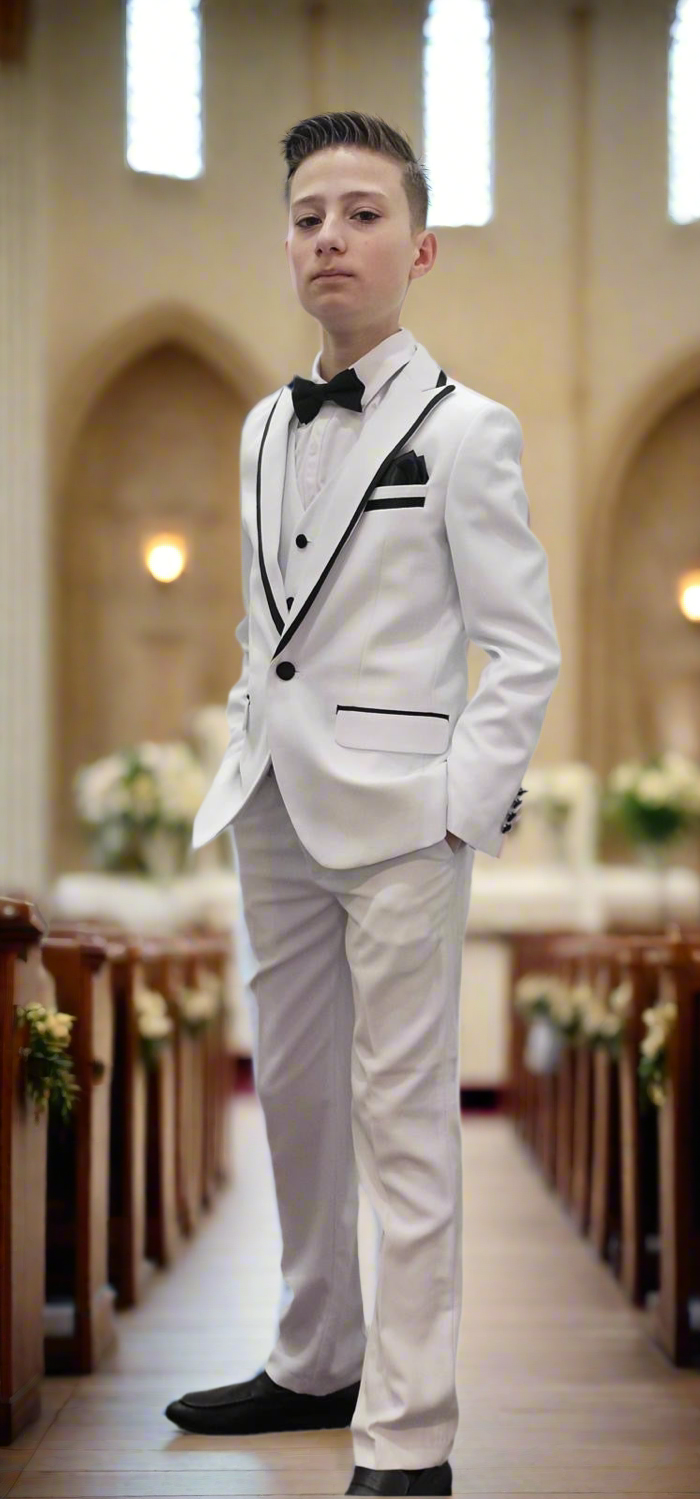 Bechic Halifax Kids’  White Suit – Premium Italian Handmade Quality, Best Selling in Canada Be Chic