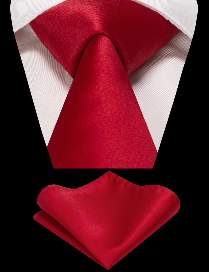 Crimson Tie and Pocket Square Set for Men Prince Kyle