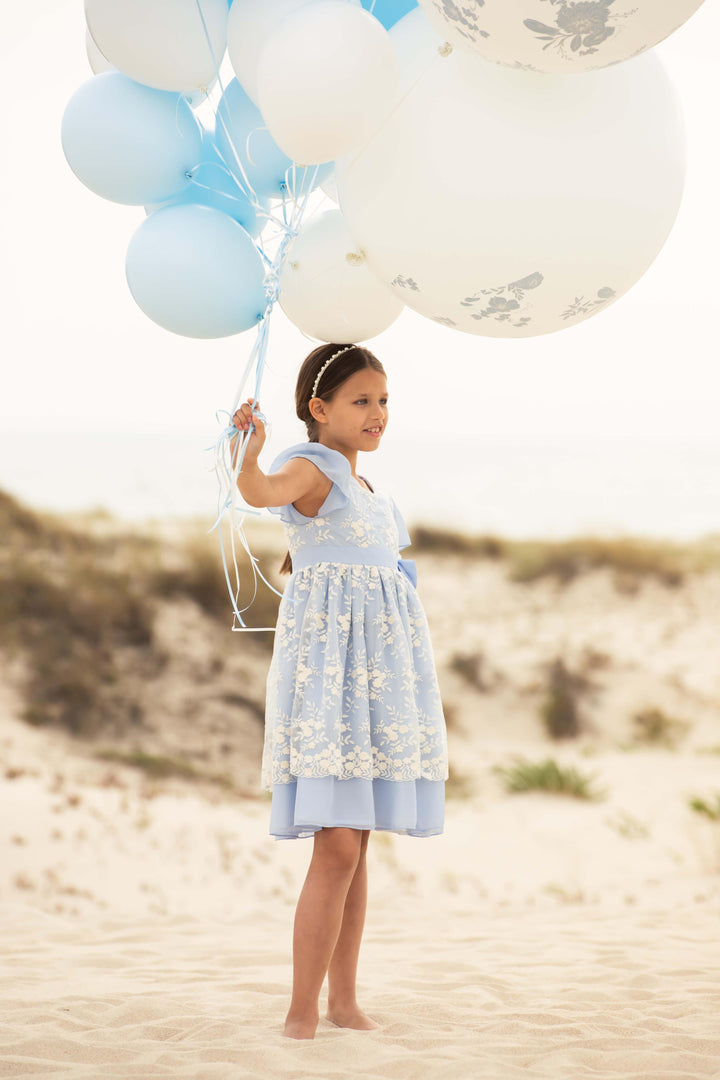 Dress Kids Girl Party Blue - Blue Porcelain - Kids Chic