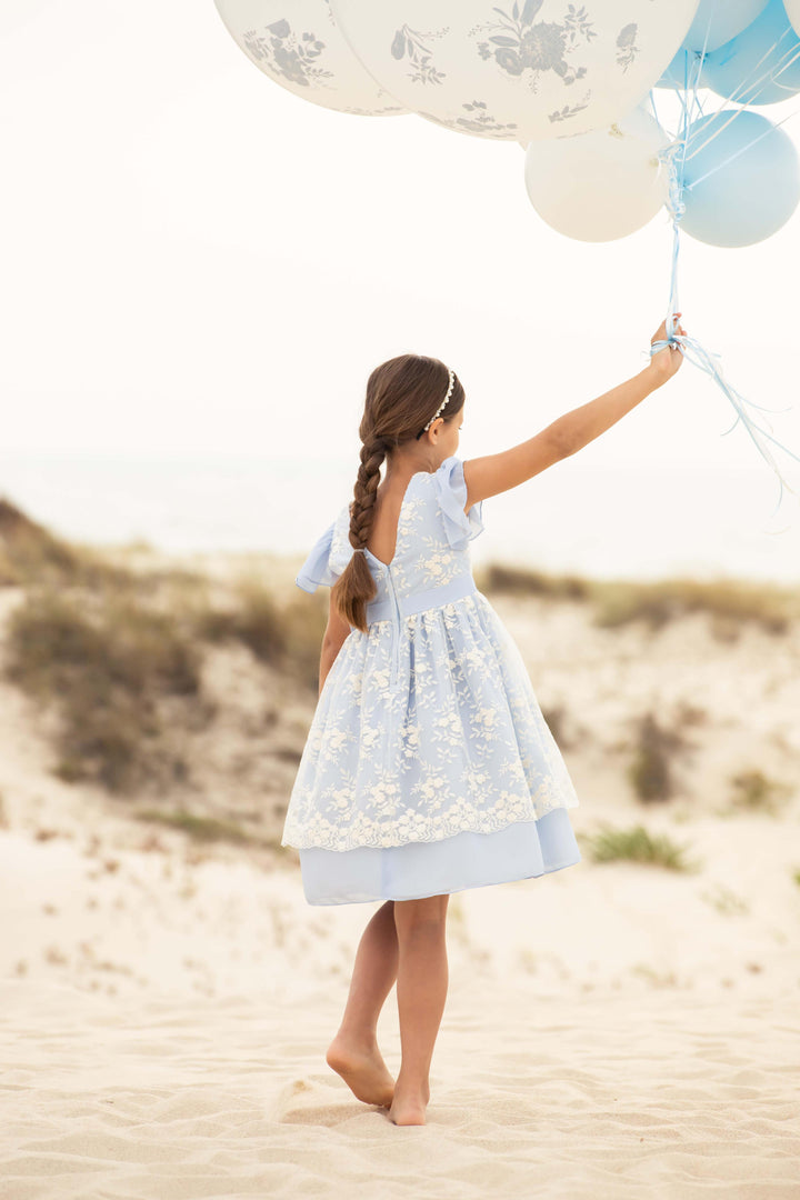 Dress Kids Girl Party Blue - Blue Porcelain - Kids Chic