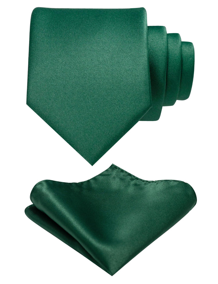 Emerald Green Tie and Pocket Square Set for Men Prince Kyle