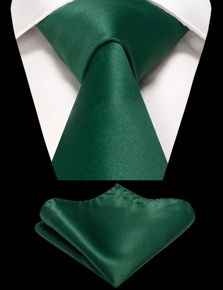 Emerald Green Tie and Pocket Square Set for Men Prince Kyle