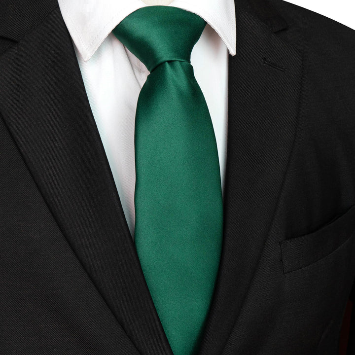 Emerald Green Tie and Pocket Square Set for Men Prince Kyle