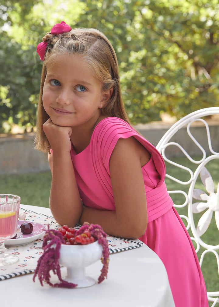 Fluid crepe jumpsuit - Fuchsia - Kids Chic