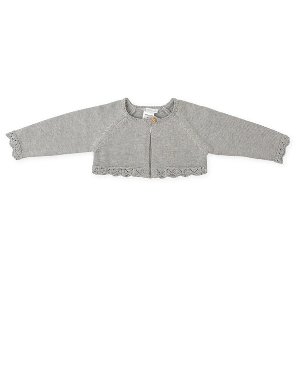 GREY KNITTED CARDIGANBABY GIRL