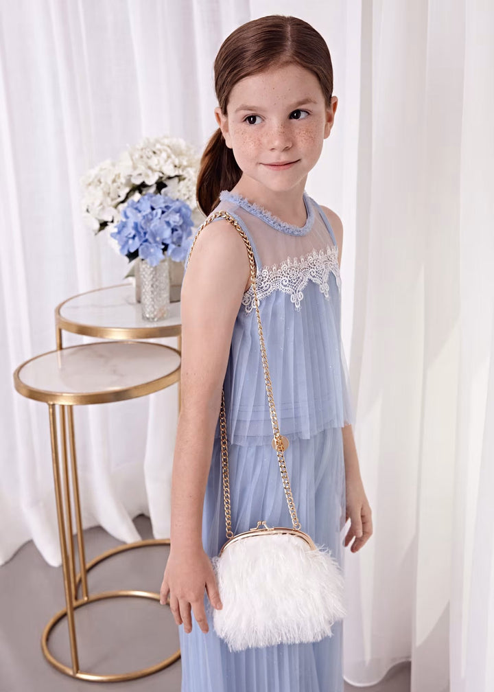 Girl Feather Purse - Cream - Kids Chic