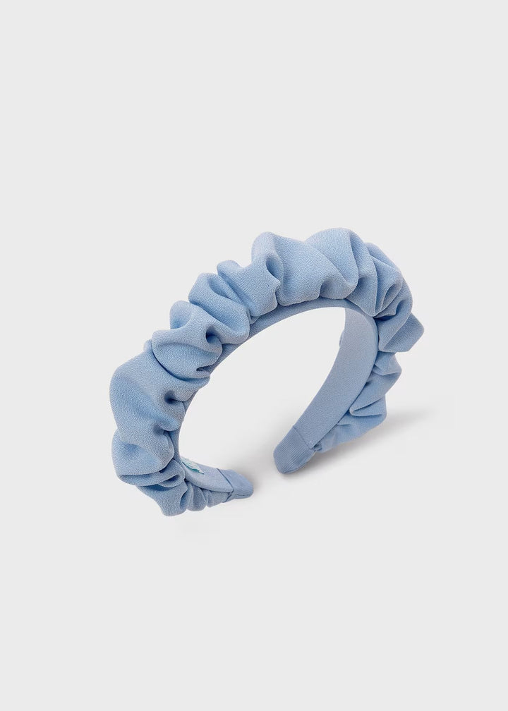 Girl Ruffled Crepe Headband - Sky blue - Kids Chic