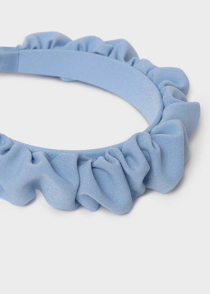 Girl Ruffled Crepe Headband - Sky blue - Kids Chic