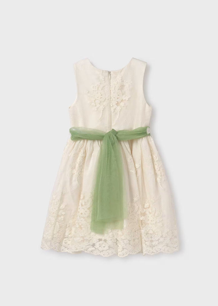 Girls Jacquard tulle dress - Natural - Kids Chic