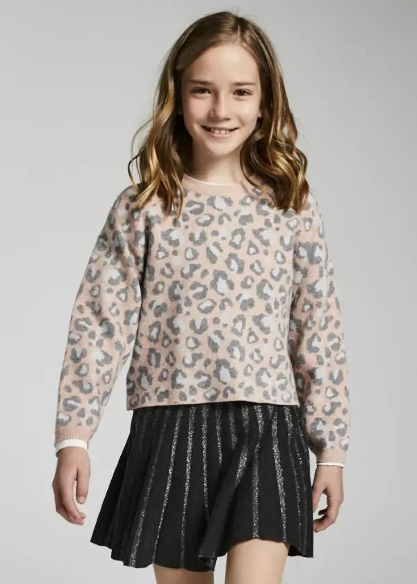 Leopard print sweater for teen girl - Makeup Mayoral