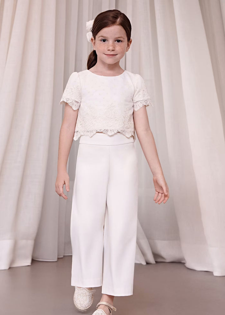 Long crepe pants set - Natural - Kids Chic