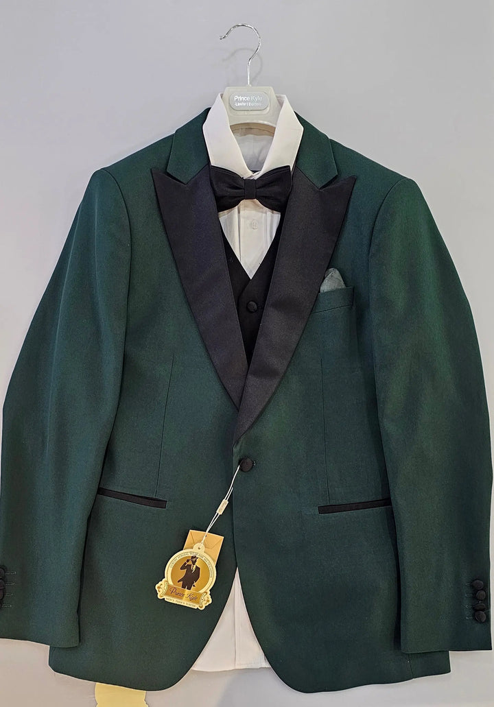 Men Dark Green classic tuxedo of 6 pieces. | 🧵Proudly designed in Italy Prince Kyle