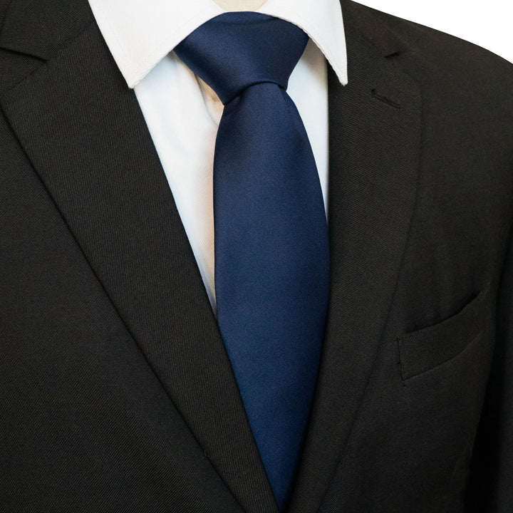 Navy Blue Tie and Pocket Square Set for Men (Copy) Prince Kyle