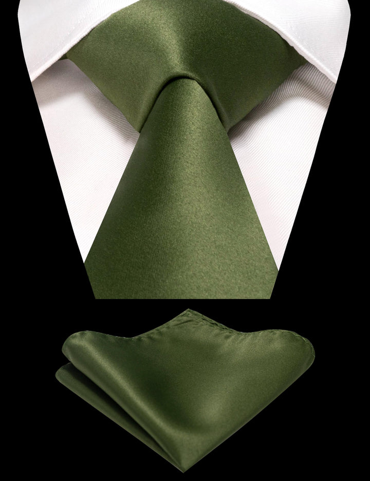 Olive Green Tie and Pocket Square Set for Men Prince Kyle