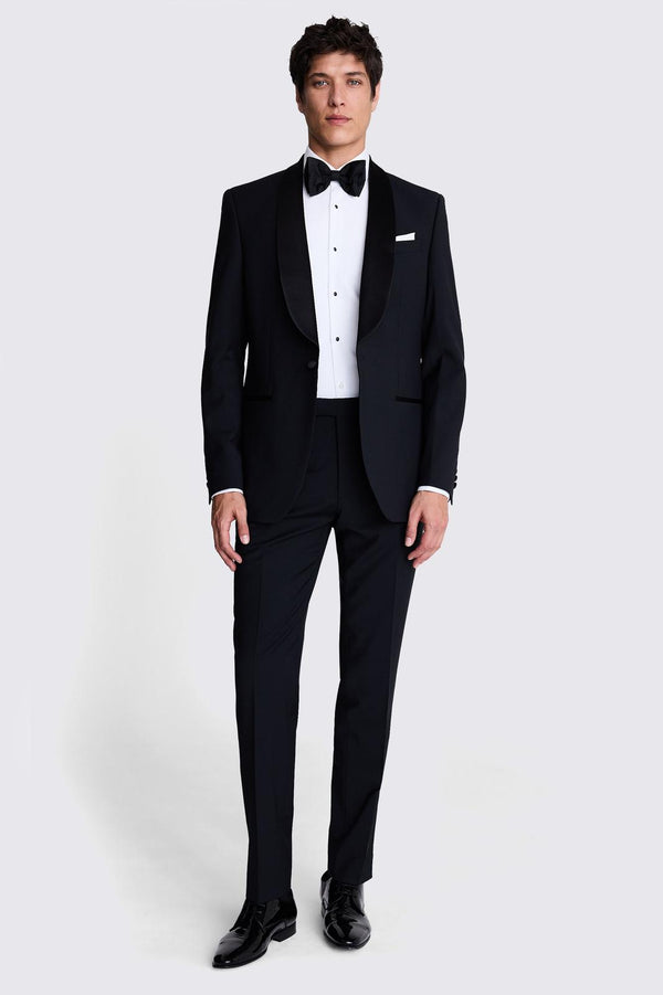 Tailored Fit Black Shawl Lapel Tuxedo - Perfect for Prom, Weddings and other Formal Events.