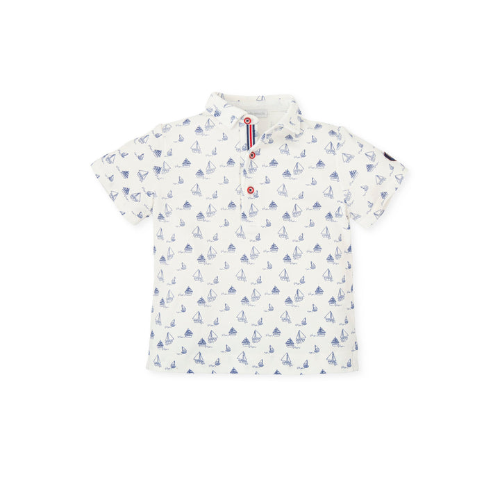 Navy blue Regata knitted polo neck for kids, combining classic style with comfort for a versatile summer wardrobe staple.