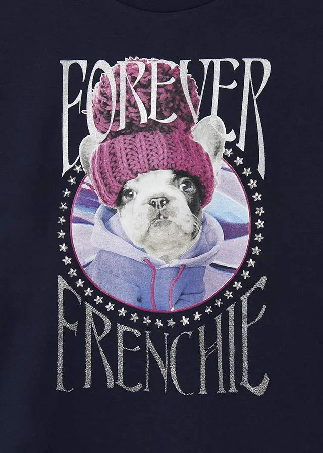 L/S shirt dog for teen girl - Navy Mayoral