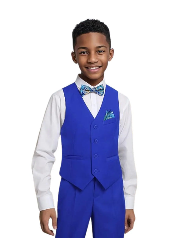 Suit for Boys: 5 Pieces Set Royal Blue🪡 🧵Proudly made in Canada 🇨🇦 Kids Chic