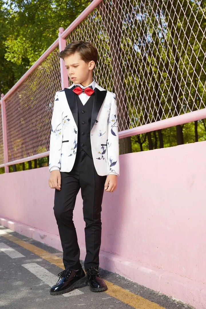 Suit for Boys: 6 Pieces Set black & White Kids Chic