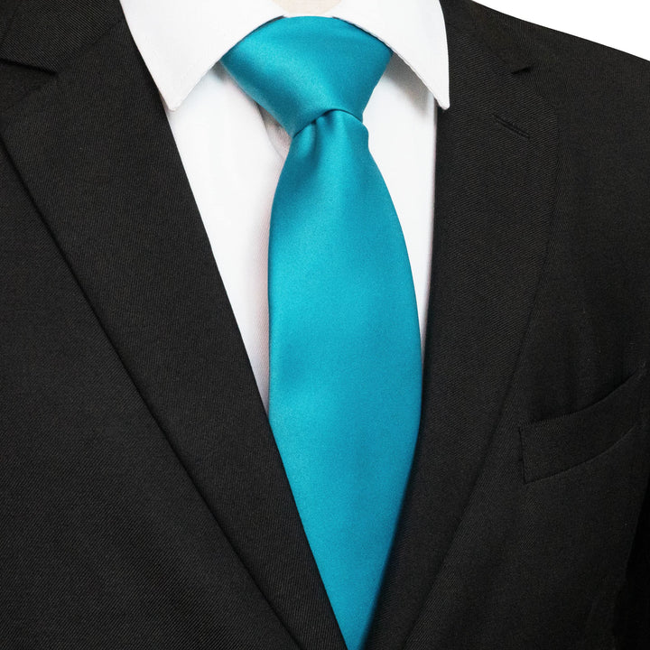 Turquoise Tie and Pocket Square Set for Men Prince Kyle