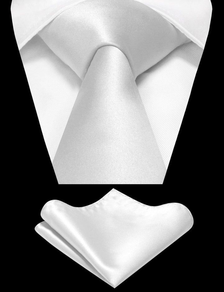 White Tie and Pocket Square Set for Men Prince Kyle