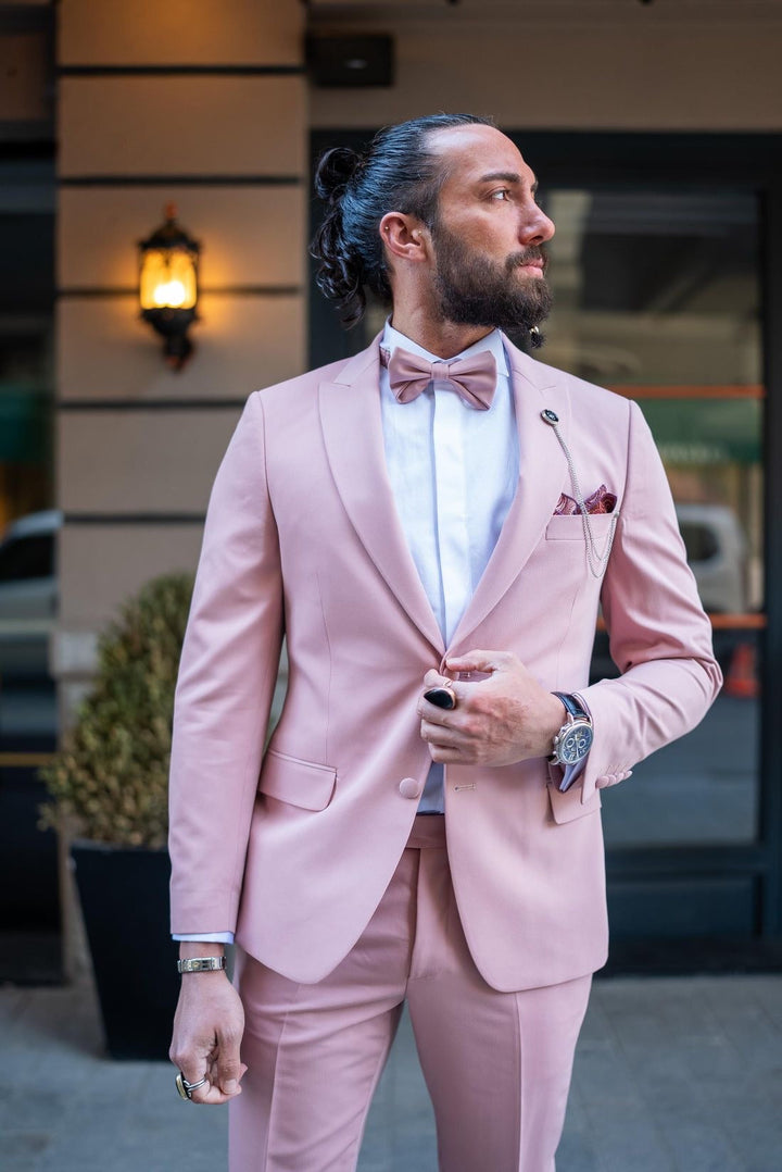 Light Pink Mens 6 Piece Tuxedo - Perfect for Prom and other Formal Events. Prince Kyle