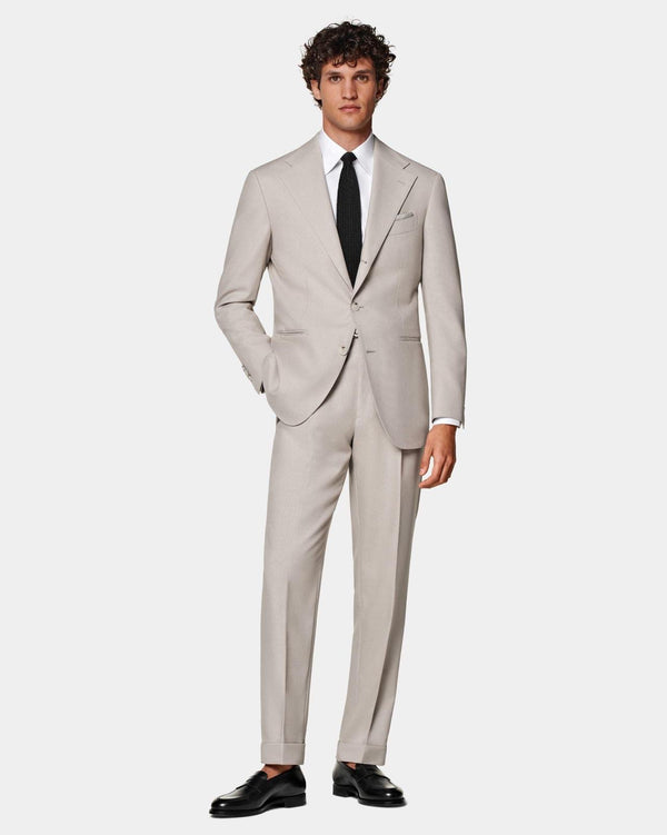 Mens light Beige 5 Piece Suit - Perfect for Prom and other Formal Events. (No Vest)