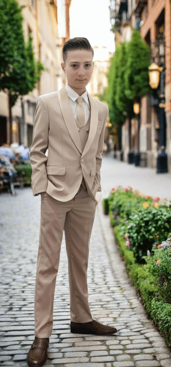 Bechic Halifax Kids’ Gold Suit – Premium Italian Handmade Quality, Best Selling in Canada - Be Chic
