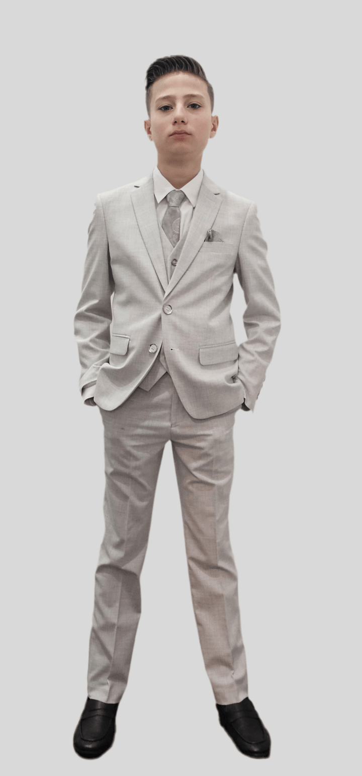 Bechic Halifax Kids’ Light Grey Suit – Premium Italian Handmade Quality, Best Selling in Canada - Be Chic