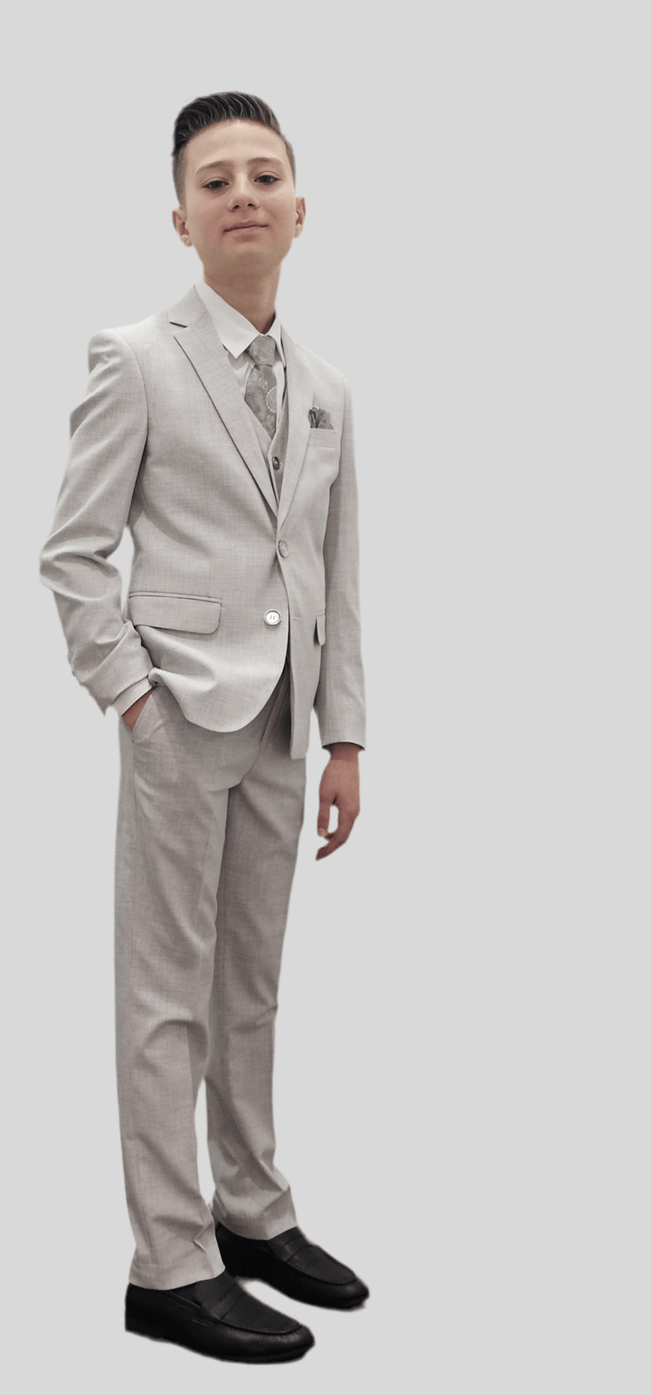 Bechic Halifax Kids’ Light Grey Suit – Premium Italian Handmade Quality, Best Selling in Canada - Be Chic