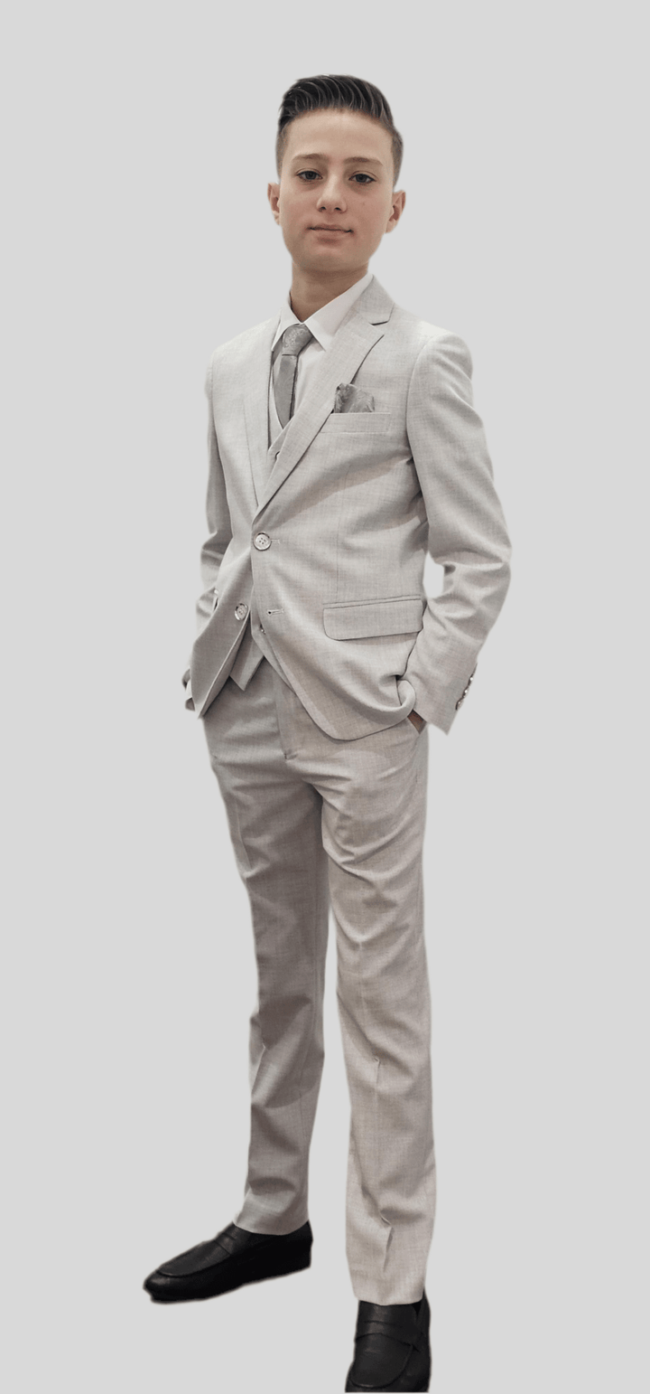 Bechic Halifax Kids’ Light Grey Suit – Premium Italian Handmade Quality, Best Selling in Canada - Be Chic