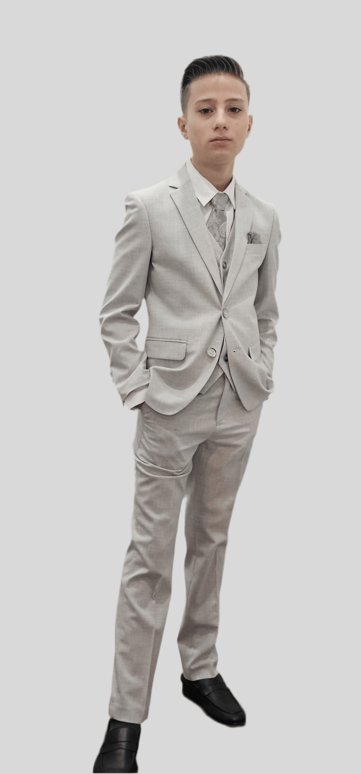 Bechic Halifax Kids’ Light Grey Suit – Premium Italian Handmade Quality, Best Selling in Canada - Be Chic