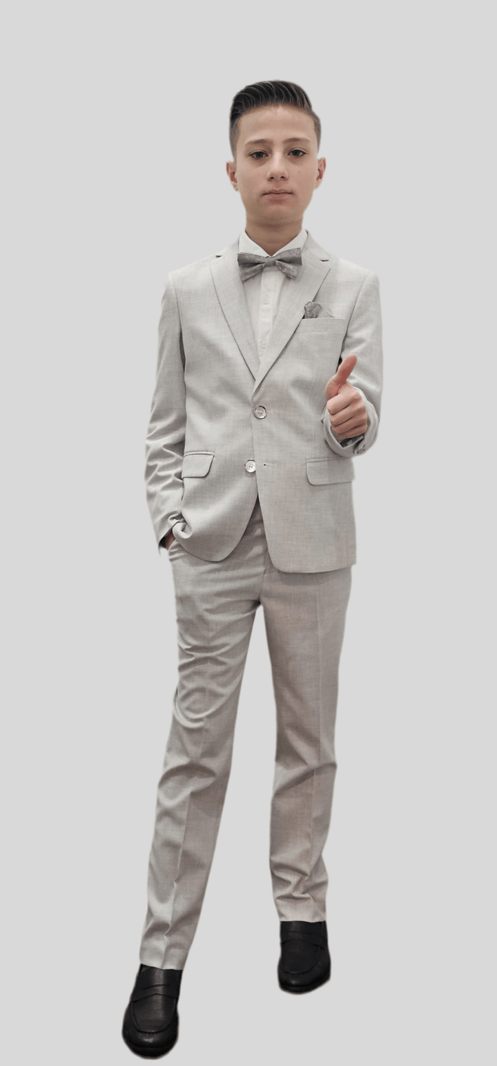 Bechic Halifax Kids’ Light Grey Suit – Premium Italian Handmade Quality, Best Selling in Canada - Be Chic