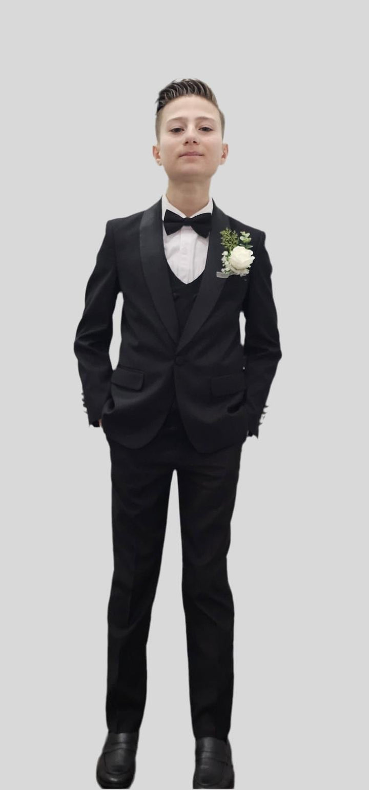Bechic Halifax Kids’ Royal Black Suit – Premium Italian Handmade Quality, Best Selling in Canada - Be Chic