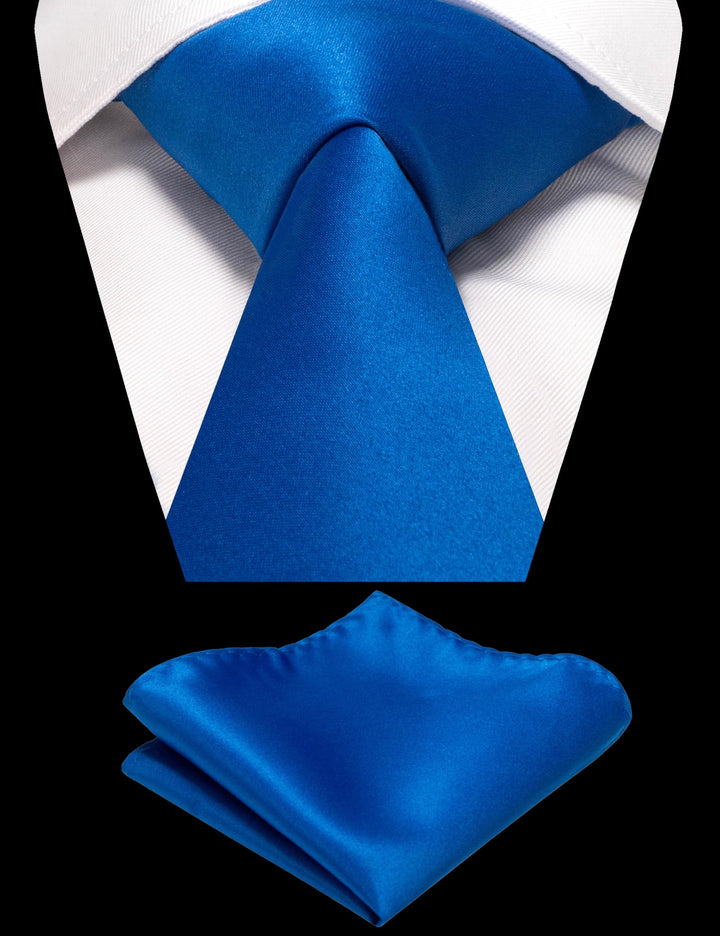 Blue Tie and Pocket Square Set for Men Prince Kyle