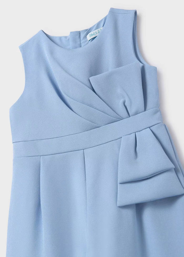 Bow crepe jumpsuit - Sky blue - Be Chic