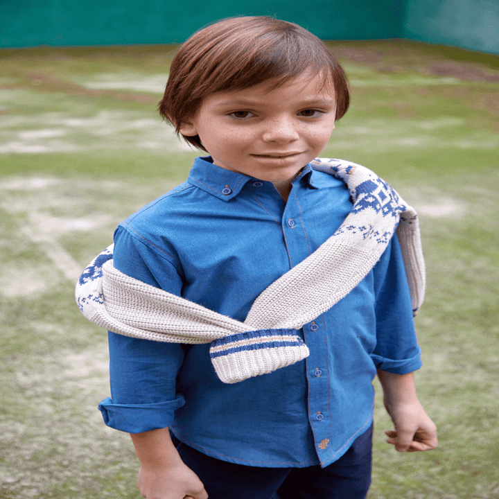 Boy Gouache Shirt - Indigo hi - Be Chic