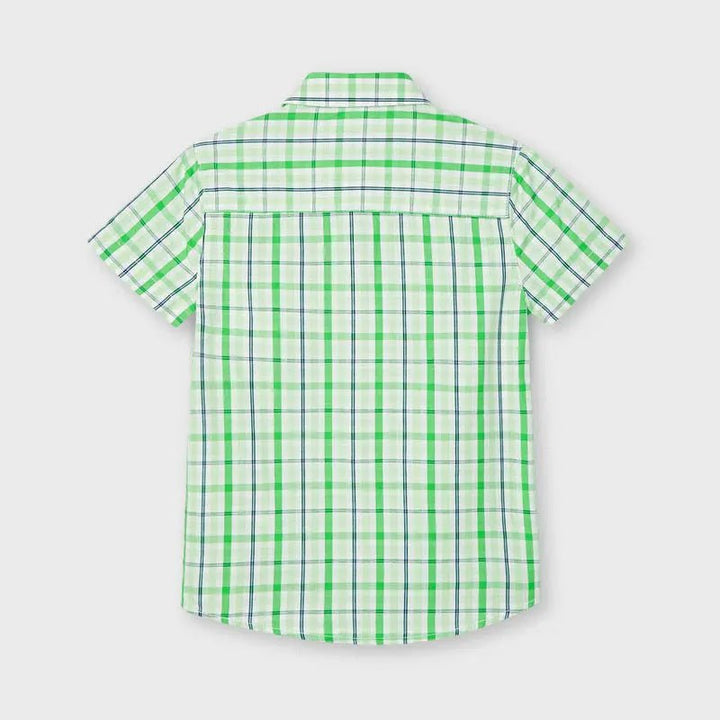 Checked S/s Shirt for Boy Matcha - Be Chic