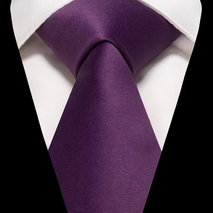 Dark Purple Tie and Pocket Square Set for Men Prince Kyle