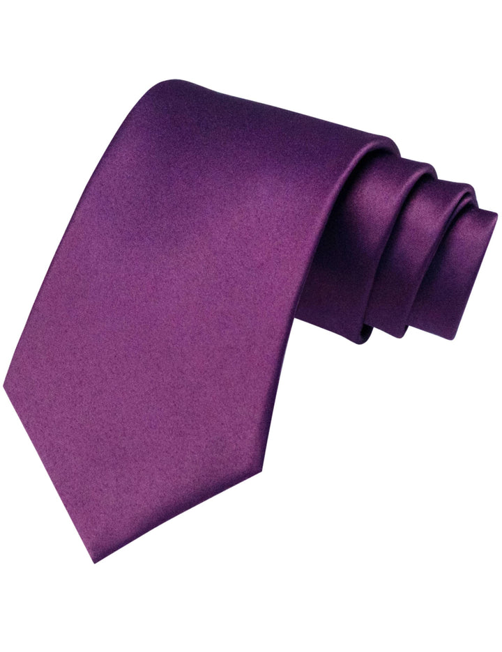 Dark Purple Tie and Pocket Square Set for Men Prince Kyle