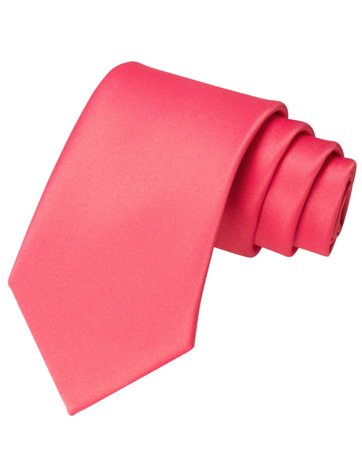 Deep Pink Tie and Pocket Square Set for Men Prince Kyle