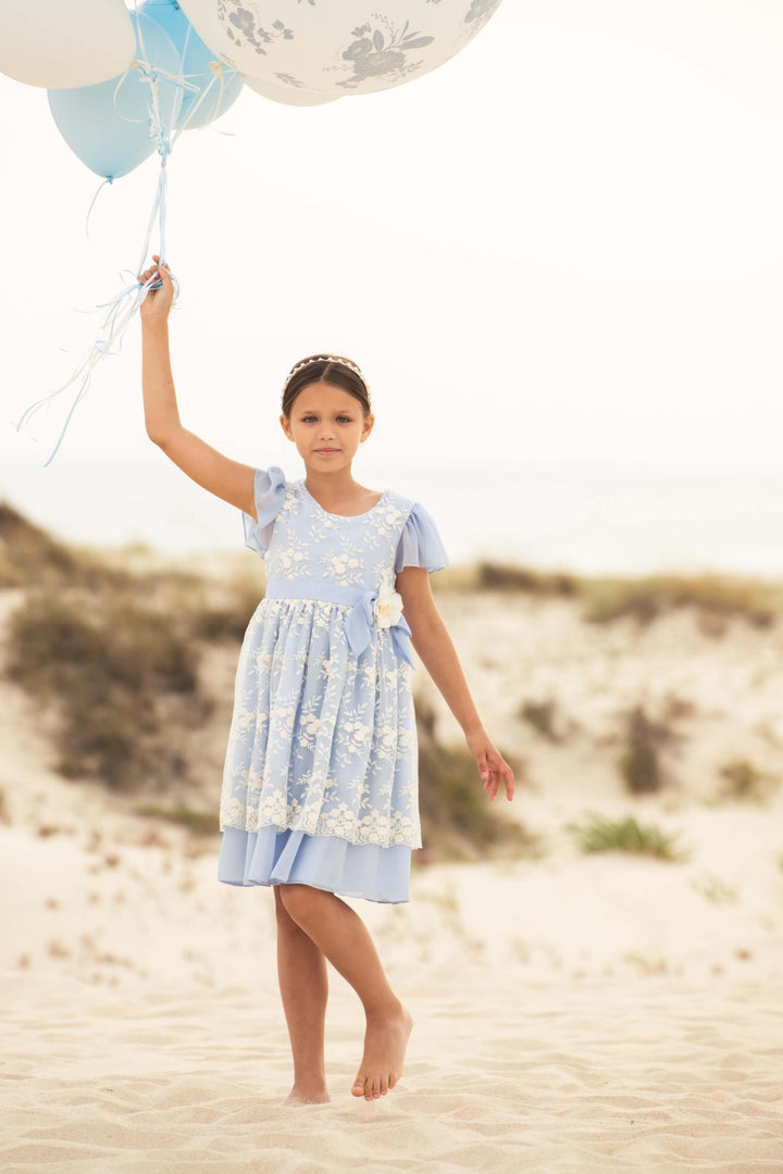Dress Kids Girl Party Blue - Blue Porcelain - Be Chic