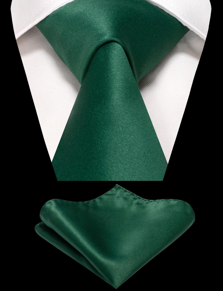 Emerald Green Tie and Pocket Square Set for Men - Be Chic