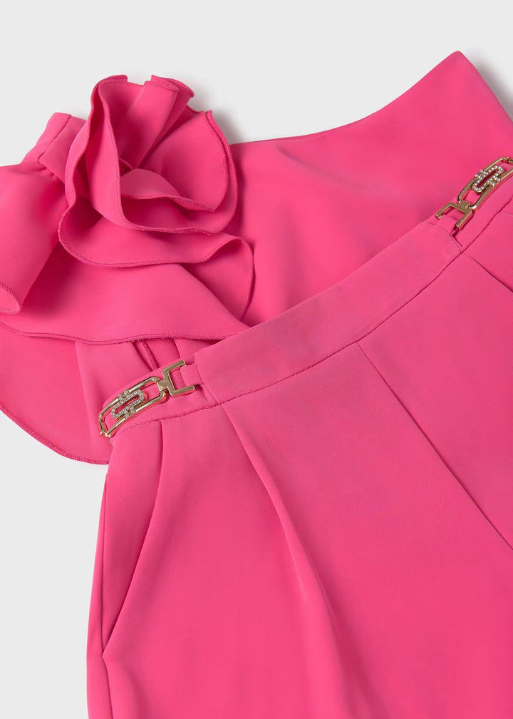 Fluid crepe shorts set - Fuchsia - Be Chic
