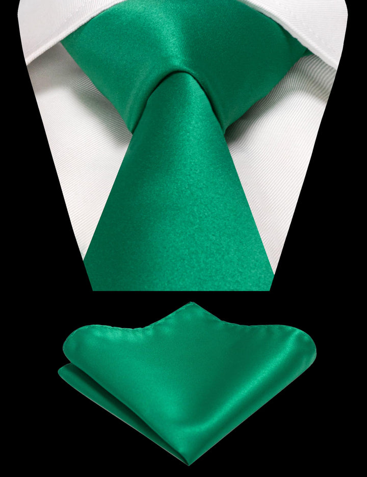 Green Tie and Pocket Square Set for Men Prince Kyle