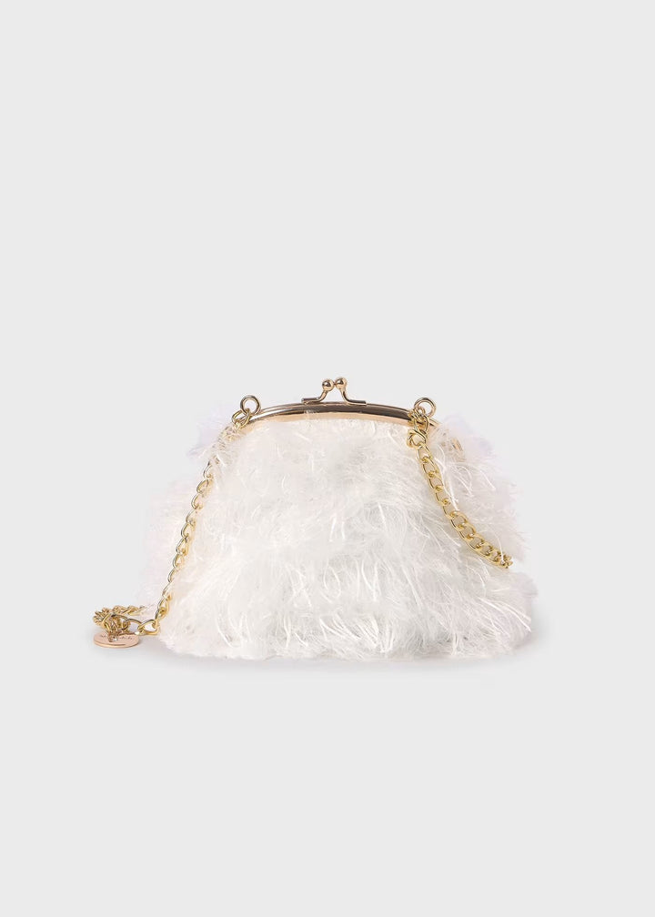 Girl Feather Purse - Cream - Be Chic